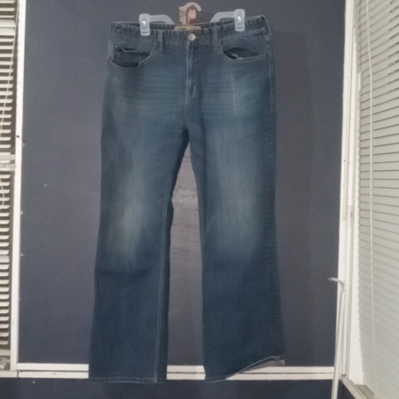 Guc Seven7 slim boot fit mens jeans 5 pocket 36x30 embellished pockets - Picture 1 of 6